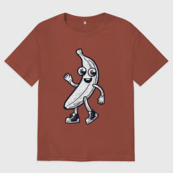 Футболка оверсайз мужская Банановый человечек, цвет: кирпичный