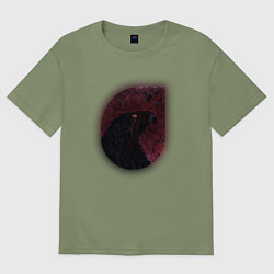 Футболка оверсайз мужская Орёл со шрамом, цвет: авокадо