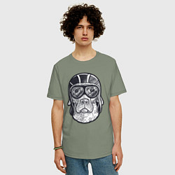 Футболка оверсайз мужская Пёс авиатор, цвет: авокадо — фото 2