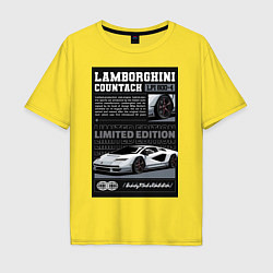 Футболка оверсайз мужская Lamborghini countach, цвет: желтый