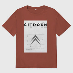 Футболка оверсайз мужская Citroen логотип, цвет: кирпичный