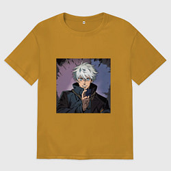 Футболка оверсайз мужская Годжо, цвет: горчичный