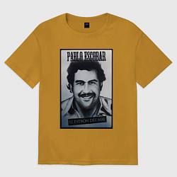 Футболка оверсайз мужская Escobar draw portrait, цвет: горчичный