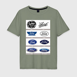 Мужская футболка оверсайз Ford логотип