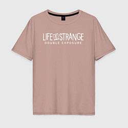 Мужская футболка оверсайз Life is strange double exposure logotypе