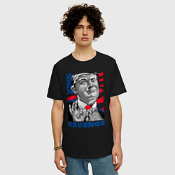 Футболка оверсайз мужская Месть Трампа, цвет: черный — фото 2