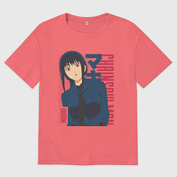 Футболка оверсайз мужская Человек-бензопила Макима Makima, цвет: коралловый