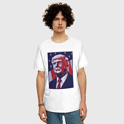 Футболка оверсайз мужская Дональд Трамп, цвет: белый — фото 2