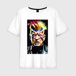 Мужская футболка оверсайз Панк Дональд Трамп - жесть