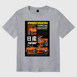 Футболка оверсайз мужская Nissan Silvia авто, цвет: меланж