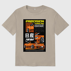 Футболка оверсайз мужская Nissan Silvia авто, цвет: миндальный