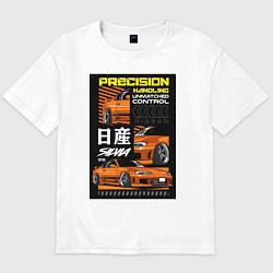 Футболка оверсайз мужская Nissan Silvia авто, цвет: белый