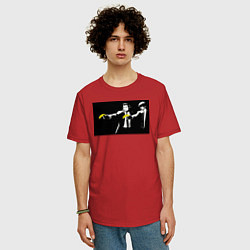 Футболка оверсайз мужская Бэнкси банановое чтиво, цвет: красный — фото 2