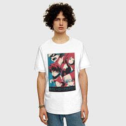 Футболка оверсайз мужская Моя геройская академия Деку Каччан Урарака Шото, цвет: белый — фото 2