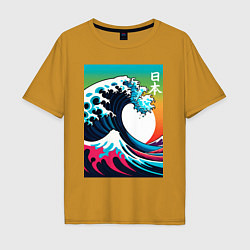 Мужская футболка оверсайз Japanese wave - ai art