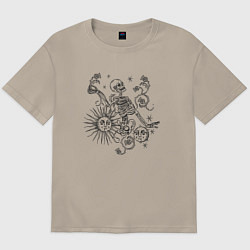 Мужская футболка оверсайз Thistle skeleton