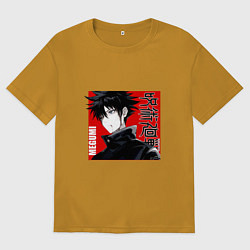 Футболка оверсайз мужская Магическая битва Мегуми Megumi, цвет: горчичный