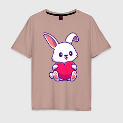 Мужская футболка оверсайз Heart rabbit