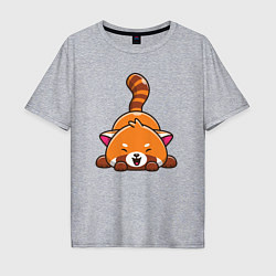 Мужская футболка оверсайз Cute red panda