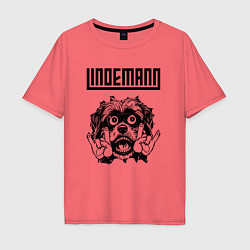 Футболка оверсайз мужская Lindemann - rock dog, цвет: коралловый