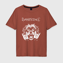 Футболка оверсайз мужская Evanescence rock dog, цвет: кирпичный