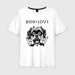 Мужская футболка оверсайз Bon Jovi - rock dog