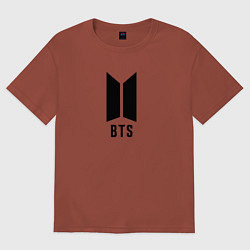 Футболка оверсайз мужская BTS знак, цвет: кирпичный