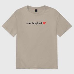 Футболка оверсайз мужская BTS Jeon Jung-kook, цвет: миндальный