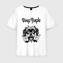 Футболка оверсайз мужская Deep Purple - rock dog, цвет: белый