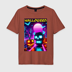 Мужская футболка оверсайз Minecraft and halloween- vaporwave