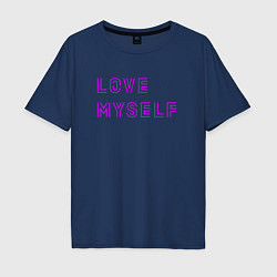Мужская футболка оверсайз Надпись love myself BTS