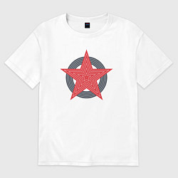 Мужская футболка оверсайз Red star symbol