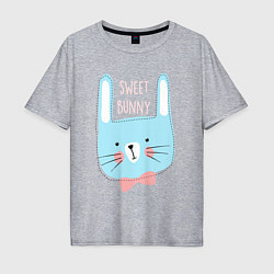 Футболка оверсайз мужская Sweet bunny, цвет: меланж