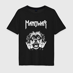 Мужская футболка оверсайз Manowar rock dog