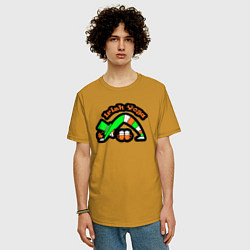 Футболка оверсайз мужская Ирландская йога, цвет: горчичный — фото 2