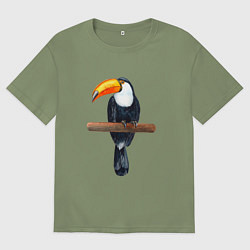 Футболка оверсайз мужская Тукан, цвет: авокадо