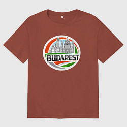 Футболка оверсайз мужская Будапешт Венгрия, цвет: кирпичный