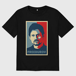 Футболка оверсайз мужская Freedurov obey, цвет: черный