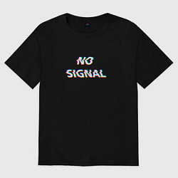 Футболка оверсайз мужская No signal neon, цвет: черный