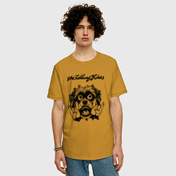 Футболка оверсайз мужская Rolling Stones - rock dog, цвет: горчичный — фото 2