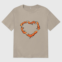 Футболка оверсайз мужская Лисердце, цвет: миндальный