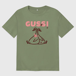 Мужская футболка оверсайз Гуси, пчелы