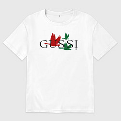 Футболка оверсайз мужская Гусси - гуси летят, цвет: белый