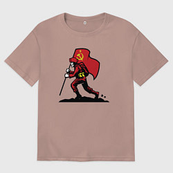 Футболка оверсайз мужская Солдат СССР, цвет: пыльно-розовый