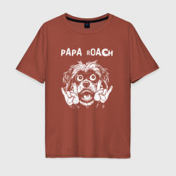 Футболка оверсайз мужская Papa Roach rock dog, цвет: кирпичный