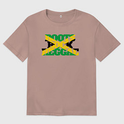 Футболка оверсайз мужская Roots rock reggae, цвет: пыльно-розовый