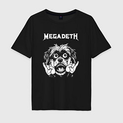 Футболка оверсайз мужская Megadeth rock dog, цвет: черный