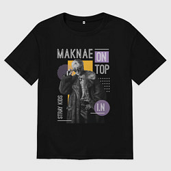 Футболка оверсайз мужская Stray kids Maknae on top IN, цвет: черный