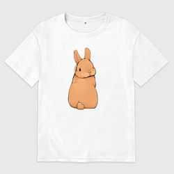 Футболка оверсайз мужская Кролик с прической, цвет: белый