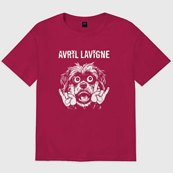Футболка оверсайз мужская Avril Lavigne rock dog, цвет: маджента